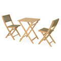 Set 2 scaune si masuta pliabile pentru gradina/terasa Melun, lemn, natur/kachi