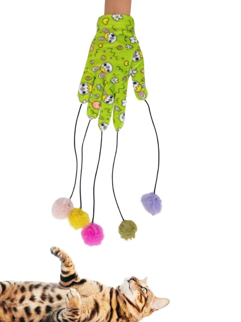 Jucărie pentru pisici, Paws &amp; Whiskers, Miyav 1002, ȚESĂTURĂ 100% BUMBAC, Verde - view 3