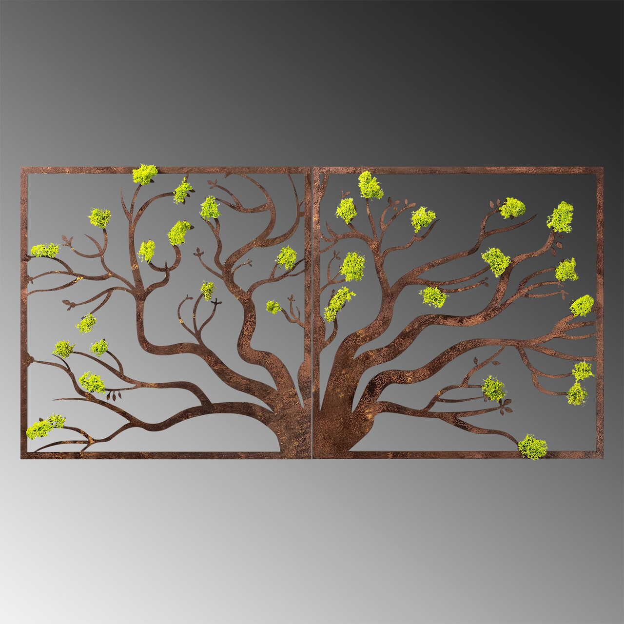 Decoratiune de perete, Tree 1, Dimensiuni: 90 x 1 x 44 cm, Verde/Maro - view 5