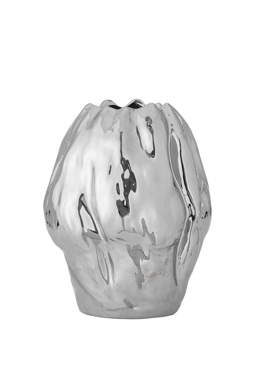Vaza decorativa, Bloomingville, Bobby, 23.5x29 cm, ceramica, argintiu