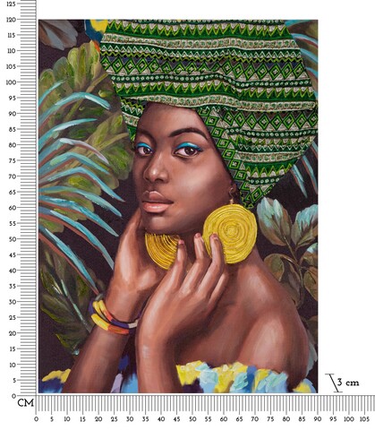 Tablou decorativ, Kelly -A, Mauro Ferretti, 90 x 120 cm, canvas imprimat si pictat/lemn de pin, multicolor