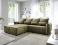 Coltar extensibil stanga 4 locuri ELTAP, LT-33TOS, Campo, 265x196x88 cm, lemn/poliester, verde olive
