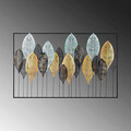 Decoratiune de perete, Sinuate, Metal, Dimensiune: 122 x 76 cm, Multicolor