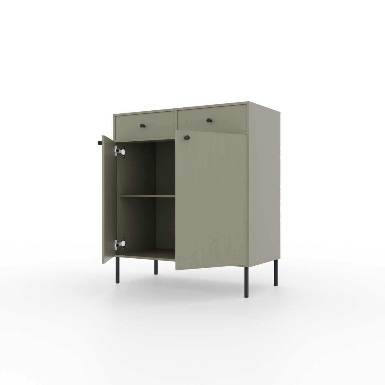 Comoda ADRK, Tili 2D 2S, 83.6x40.8x95 cm, PAL laminat, verde eucalipt — imaginea 4