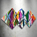 Set 4 tablouri decorative, 4MDF133483577, MDF, Imprimat UV, Multicolor