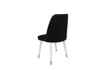 Set scaune 4 piese, Nmobb, Hugo-406 V4, Metal, Negru / Alb / Auriu