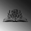 Decoratiune de perete, Book And Flower, Metal, 70 x 35 cm, Negru