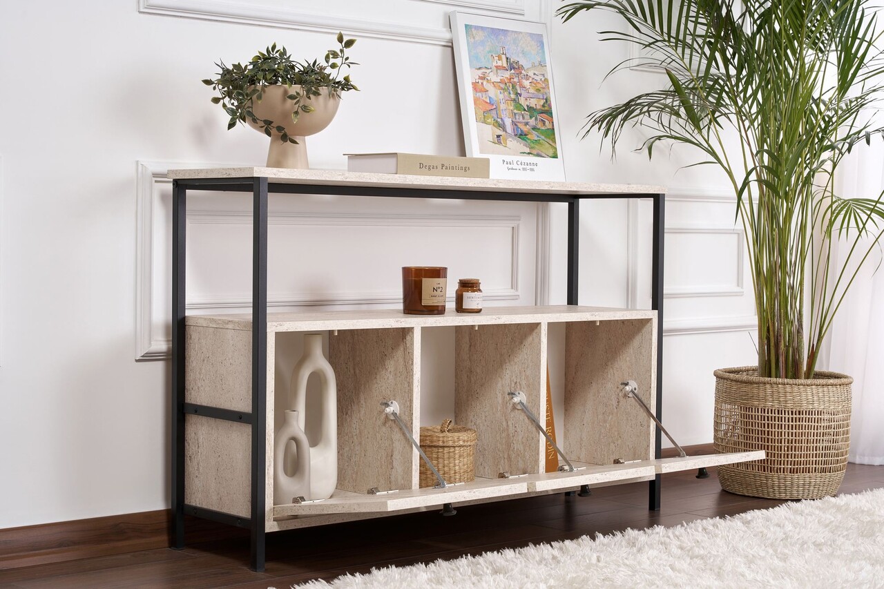 Consola, Nordure, Solace, Travertin / Negru - imagine 3