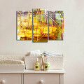 Set 3 tablouri decorative, 3PATK-94, Canvas, 20 x 39 cm, 2 piese, Multicolor