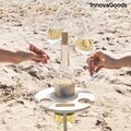 Suport sticla de vin si pahare pentru picnic Winnek InnovaGoods, 20x20x31 cm, lemn