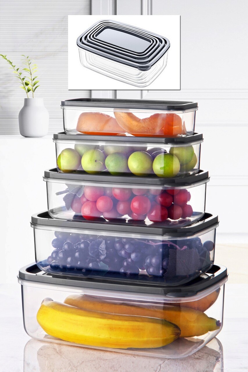 Set recipiente depozitare, Hermia, 639OKK1107, Dimensiune: 20,5 x 13 x 7 cm / 1300 ml (1 bucată), Transparent - view 2