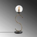 Lampa de masa, Fulgor, 942FLG1858, Metal, Negru/Maro antic