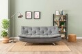 Canapea extensibila cu 3 locuri, Futon, 859FTN2897, Metal , Gri deschis