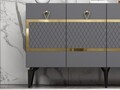 Consola, Olivia, Ipek, 150x79x40 cm, PAL , Antracit / Aur