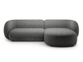 Coltar dreapta 3 locuri, Kate, Micadoni, 285x176x76 cm, tesatura boucle, gri inchis