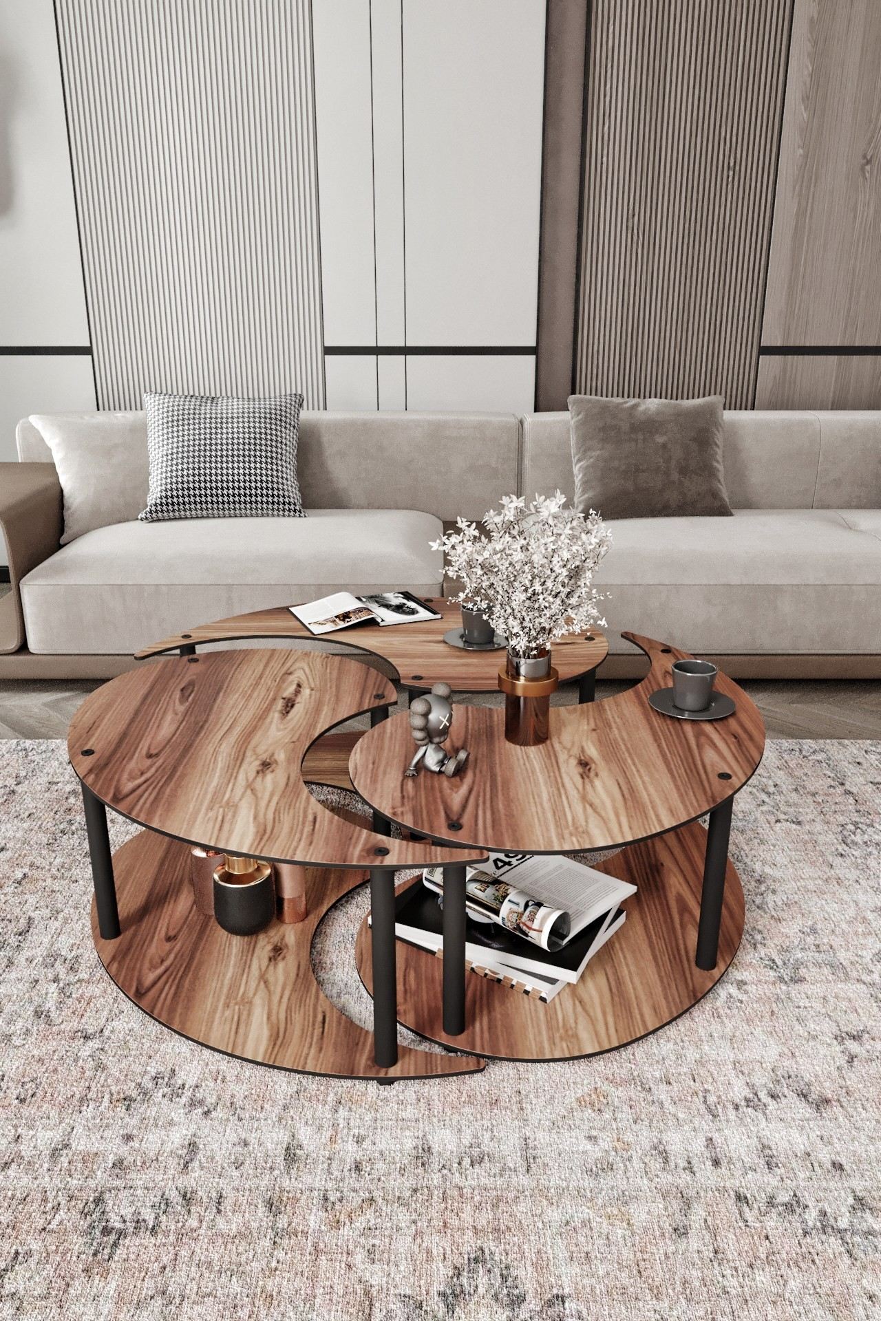 Set masuta de cafea, Poter, Yin Yang 3 70, Maro