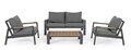 Set mobilier pentru gradina / terasa 4 piese, Einar, Bizzotto, gri carbune