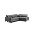 Coltar extensibil dreapta 4 locuri ELTAP, RT-06LO, Noble, 255x201x100 cm, lemn/poliester, gri inchis