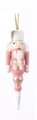 Decoratiune pentru brad Nutcracker, Decoris, 15 cm, plastic, asortat, alb/roz