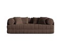 Canapea extensibila 3 locuri, Kemi, Cosmopolitan Design, 206x95x70 cm, catifea, ciocolata