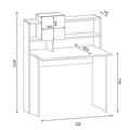 Birou Tales, Pakoworld, 93.5x60x118 cm, PAL melaminat, alb/oak