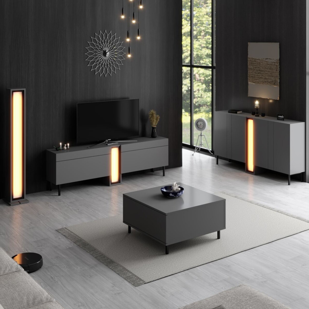 Consola, Hanah Home, Nova, 155x85x32 cm, Antracit - view 4