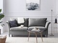 Canapea extensibila, Pivoine, Mazzini Sofas, 3 locuri, cu lada de depozitare, 245x95x98 cm, catifea, gri deschis