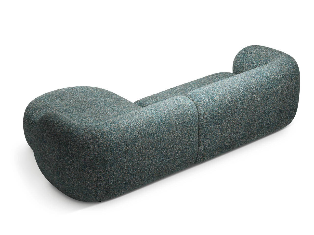 Coltar dreapta 3 locuri, Kate, Micadoni, 285x176x76 cm, tesatura structurata, albastru melanj - 1 | YEO