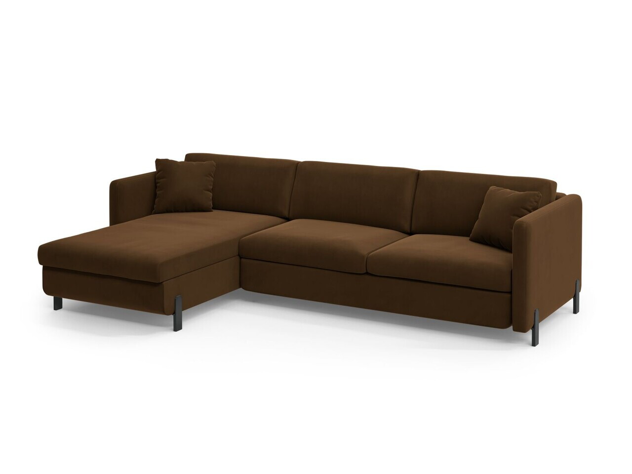 Coltar extensibil stanga 4 locuri, Gloria, Micadoni Home, 266x170x88 cm, catifea, ciocolatiu — imaginea 5