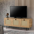 Comoda TV, Kalune Design, Alcazar 140, 140x60x40 cm, Stejar / Negru