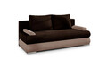 Canapea extensibila 3 locuri ELTAP, Milo, 213x95x90 cm, lemn/poliester, maro inchis/bej