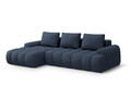 Coltar extensibil stanga 3 locuri, Linz, Cosmopolitan Design, 275x142x84 cm, tesatura structurata, albastru inchis