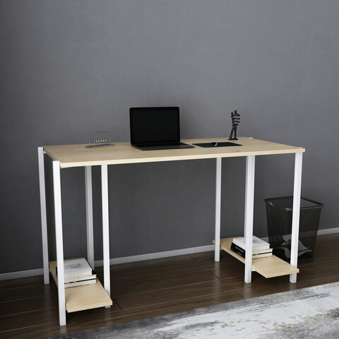 Birou, retricy, academy, 125.2x60x73.8 cm, pal, stejar alb