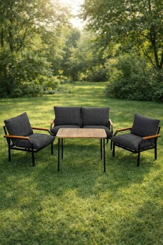 Set mobilier de gradina, Hanah Home, Duru, Antracit