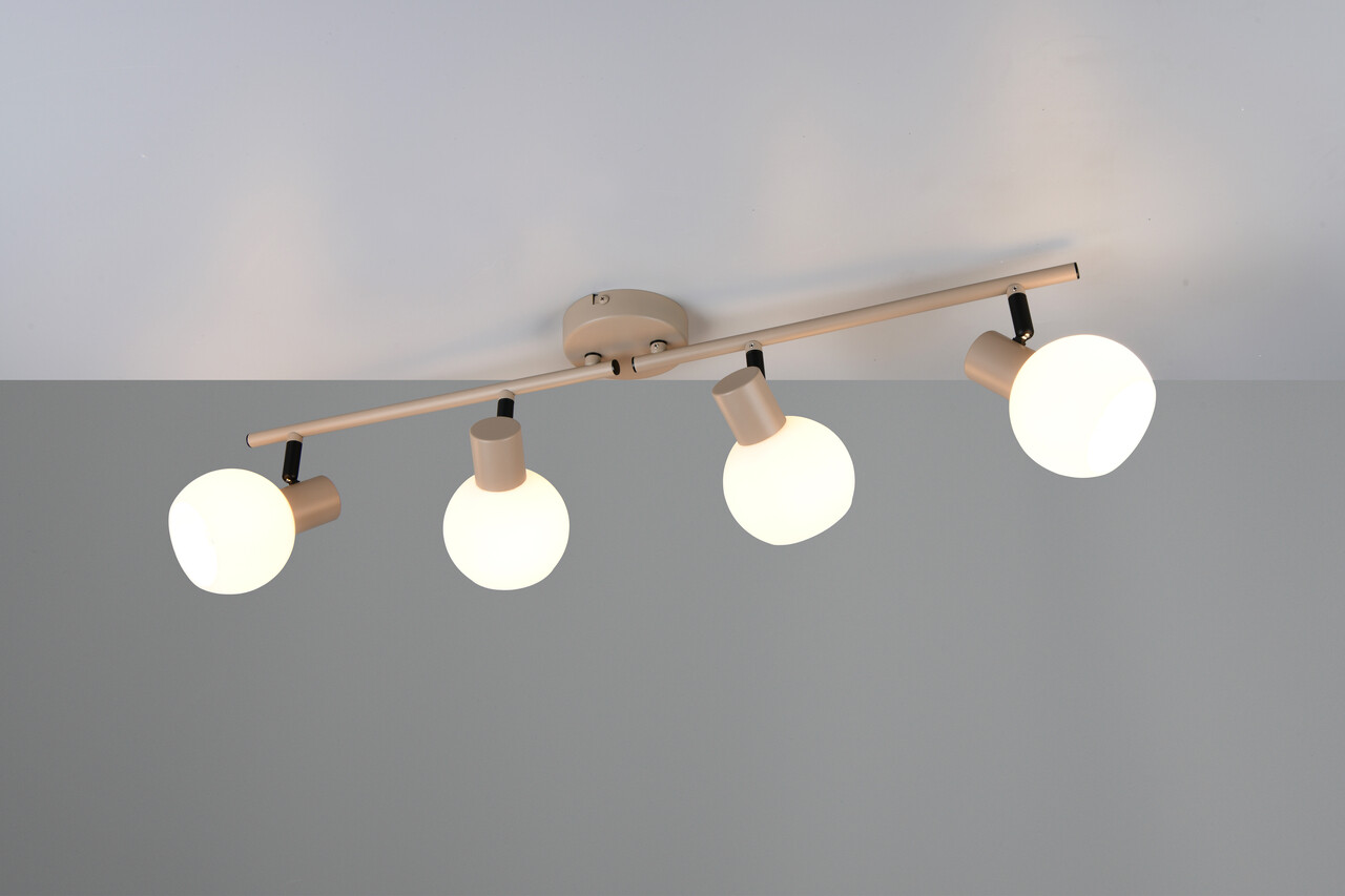 Plafoniera Boba, RL, 70x10x18.5 cm, 10W, 4x E14, metal, bej inchis/alb