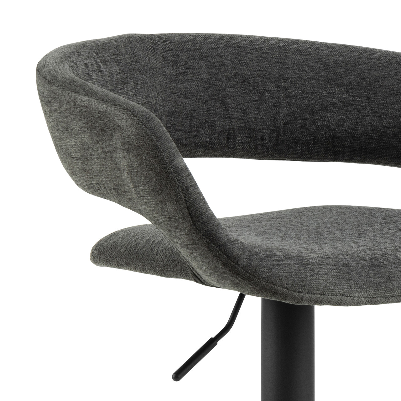Scaun de bar Grace, Actona, 54.5x48.5x101 cm, rotativ, poliester/otel, gri inchis - view 2