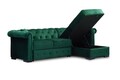 Coltar extensibil cu lada si sezlong dreapta, Chester One, L.247 l.171 H.74, stofa, Velvet Louvre Green