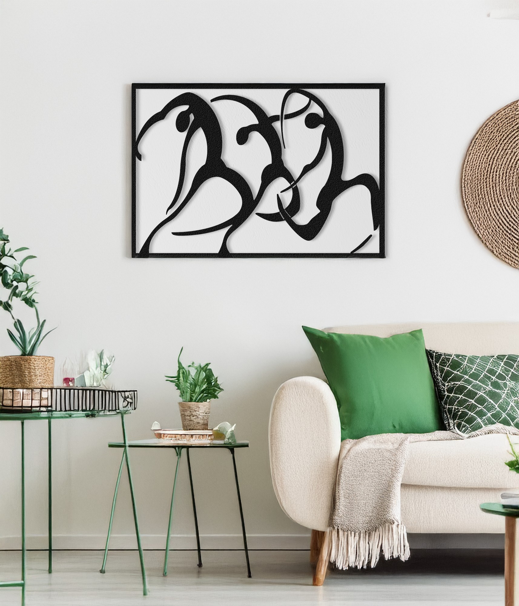 Decoratiune de perete, RT-AWD-023, Dimensiuni: 58,5 x 41 cm, Negru