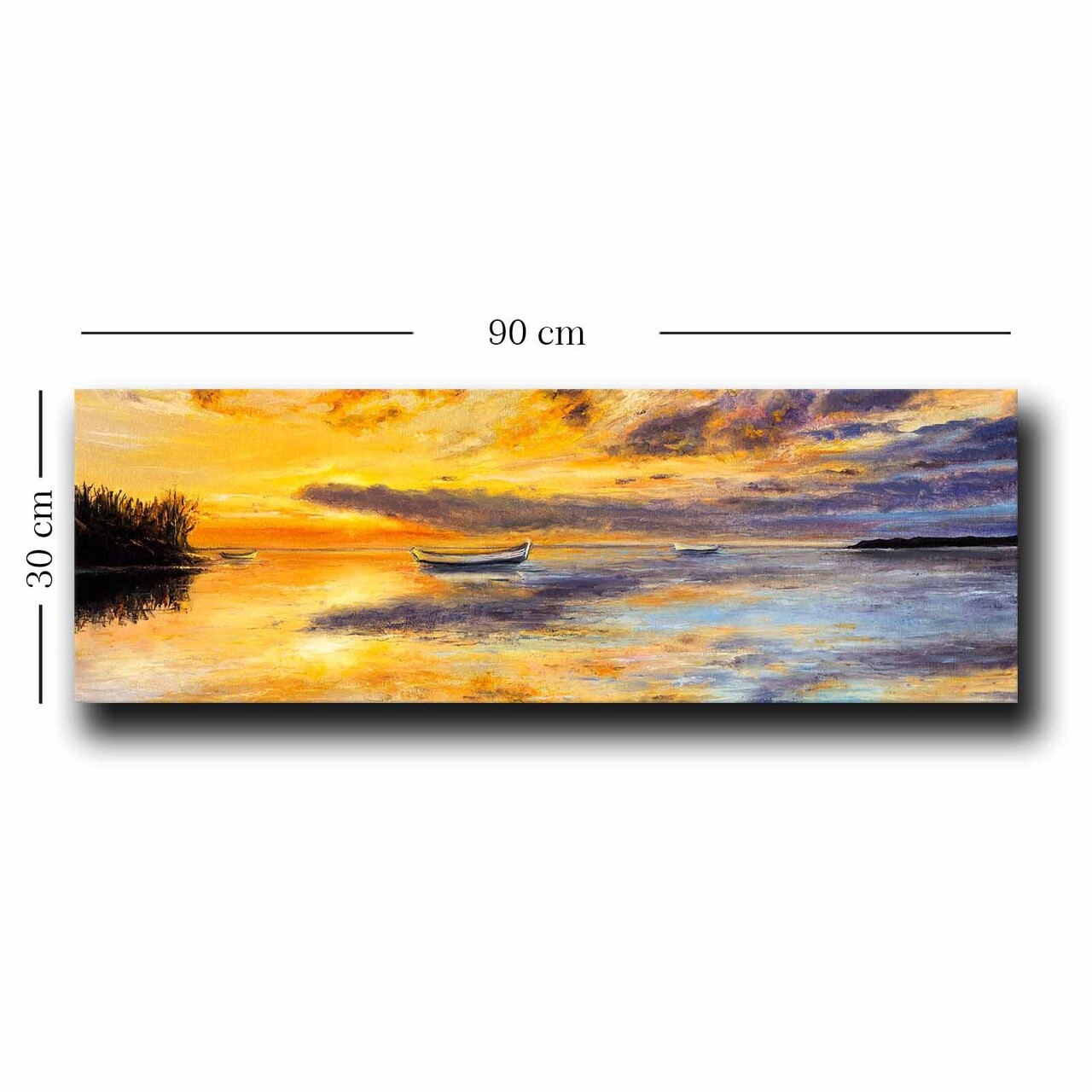 Tablou decorativ, 3090NISC-013, Lemn, Galben / Portocaliu / Albastru / Negru - view 2