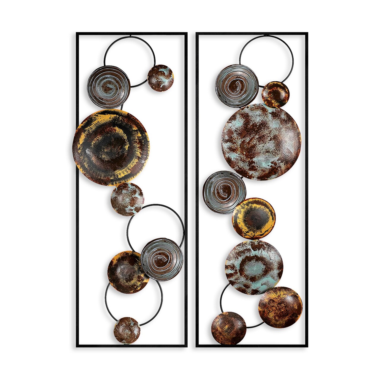 Decoratiune de perete, Textured, Lățime: 32 cm Înălțime: 92 cm Adâncime: 4 cm (2 bucăți), Multicolor - imagine 6