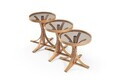 Set masute 3 piese, Hanah Home, Palm 3, LEMN MASIV DE STEJAR, Stejar