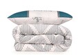 Lenjerie de pat dubla King, 3 piese, 220x240 cm, 60x60 cm, 100% bumbac ranforce, Beverly Hills Polo Club, BHPC 025, verde