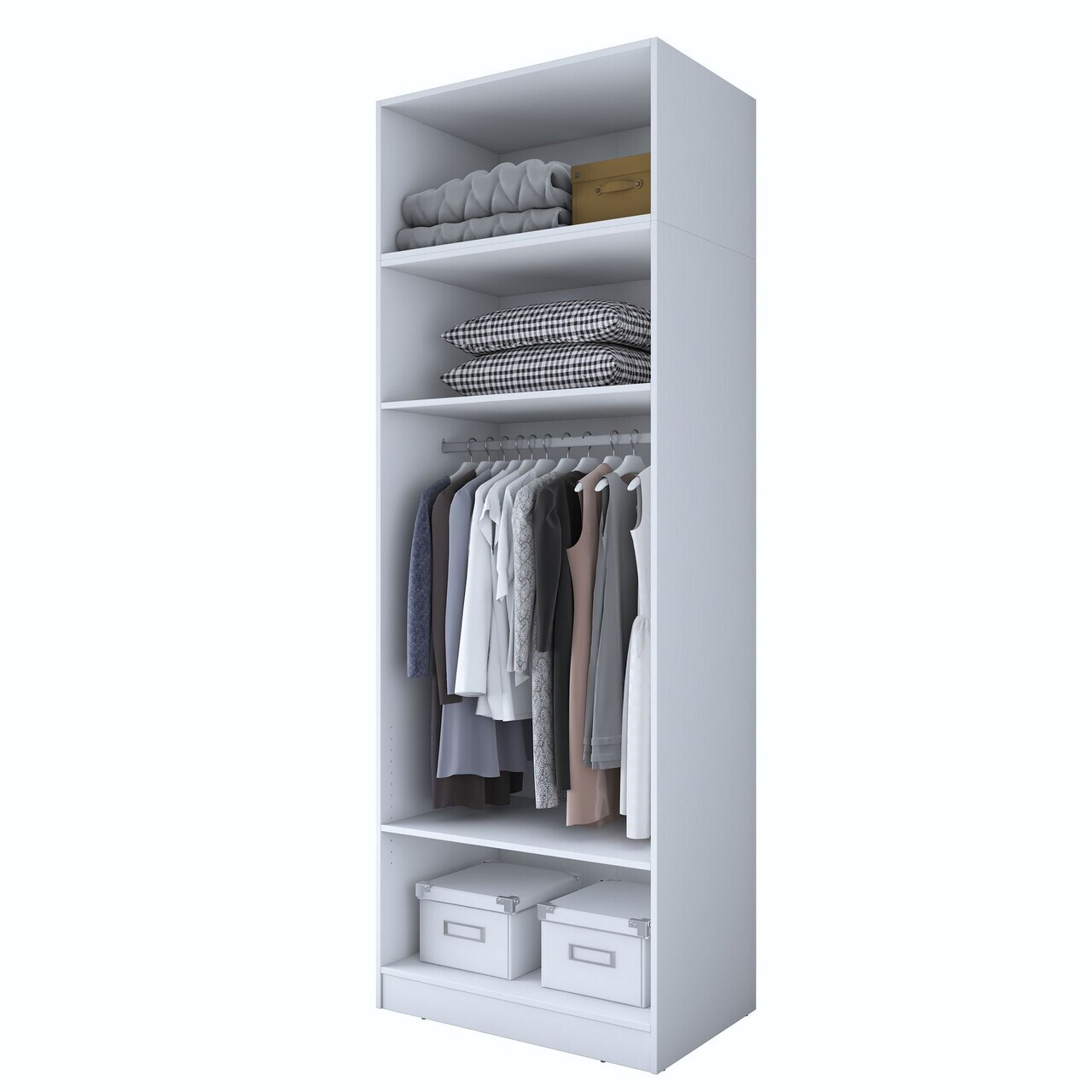 Dulap pentru haine, Hanah Home, BA211, 90x255x57.5 cm, PAL melaminat, Alb - view 9