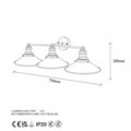 Aplica de perete, Fulgor, 942FLG2164, Metal, Negru/Maro antic