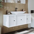 Dulap de baie cu chiuvetă, Hanah Home, 2539, MDF, Alb
