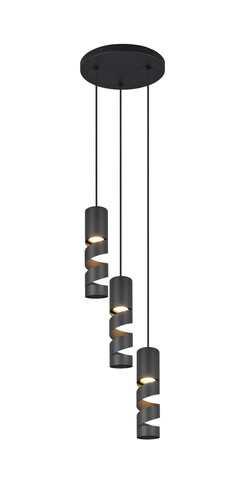 Lustra Stream, TRIO, 30x150 cm, 10W, 3x GU10, metal, negru mat