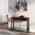 Consola Industrial, Vasagle, 100 x 35 x 80 cm, fier/PAL, maro rustic