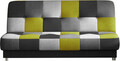 Canapea extensibila 3 locuri, ELTAP, Cayo, 192x90x90 cm, lemn/poliester, negru/galben