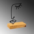 Decoratiune, Look, 29x8x17 cm, Metal, Lemn/Negru