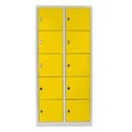 Dulap de depozitare cu incuietoare, Shelvoria, Js1017Sa, 79x170x40 cm, Otel, Gri / Galben